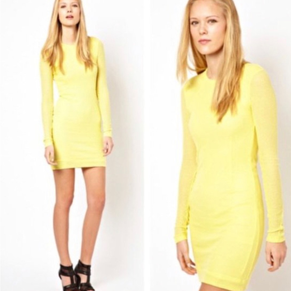 Rag & Bone Knit The Ribbed Dress in Yellow